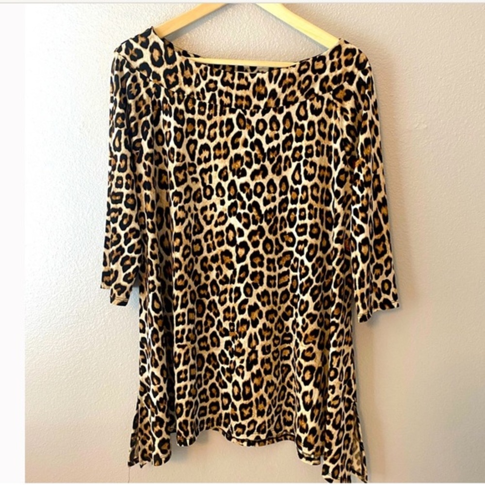 CHICOS animal print top Size 2